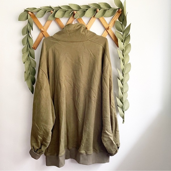 Nap Boxy Turtleneck Olive Green Sweatshirt - Picture 4 of 9